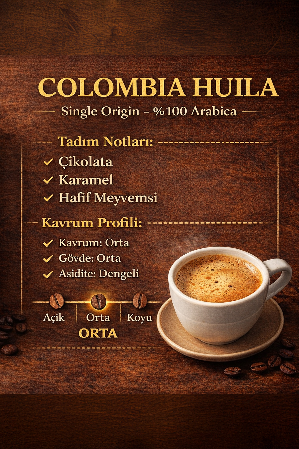 Colombia Huila - SCA 87 Puan %100 Arabica Single Origin Espresso Filtre Çekirdek Kahve 250G - Görsel 6